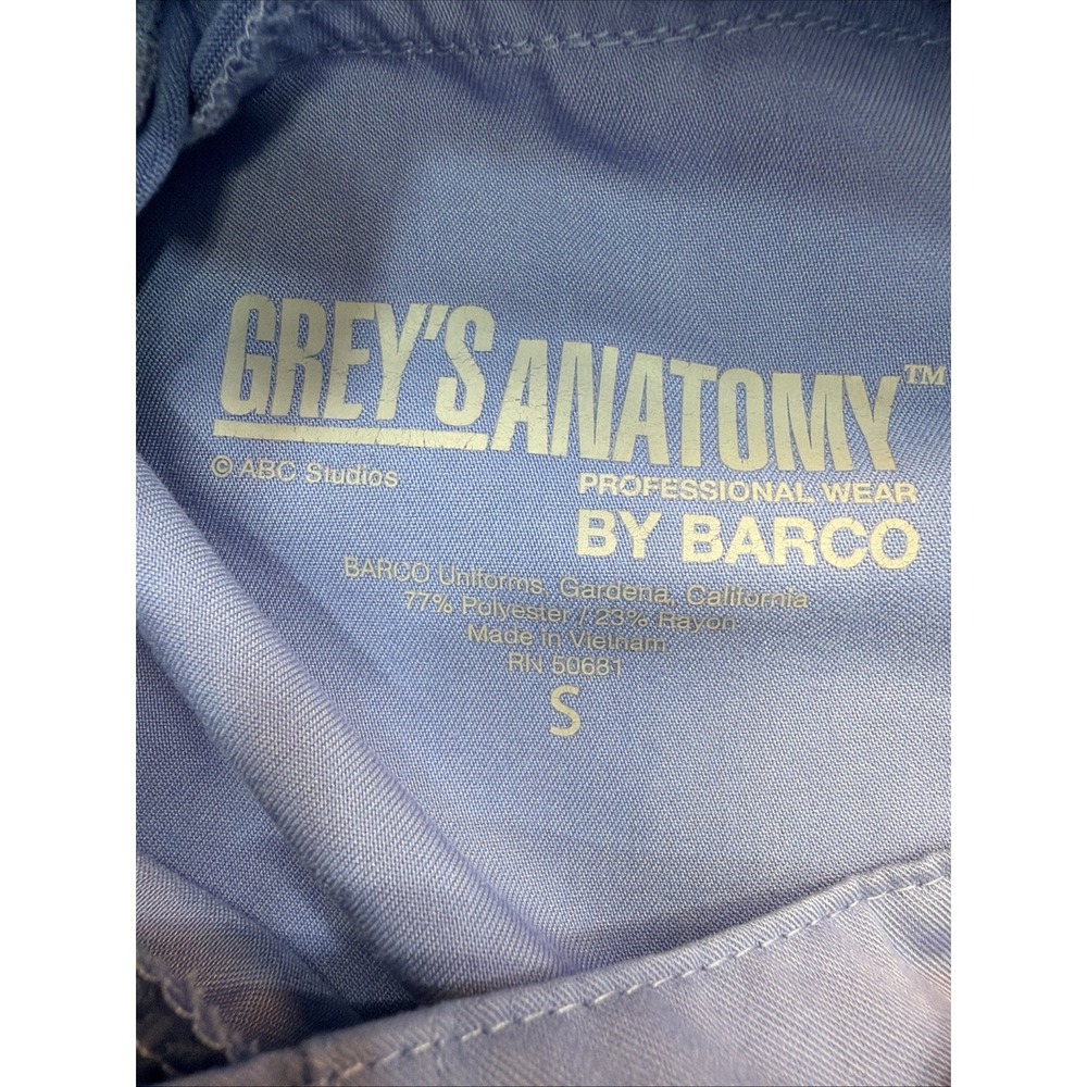 Greys Anatomy Barco Scrub Pants Womens Size Small Ciel Blue Cargo‎ 6 Pocket - Picture 9 of 14